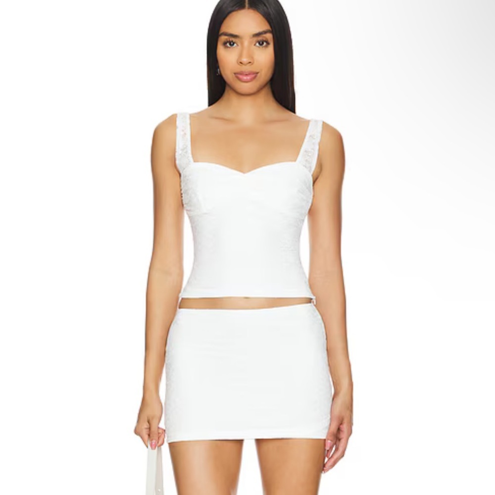 new MORE TO COME Revolve Axel Skirt in White